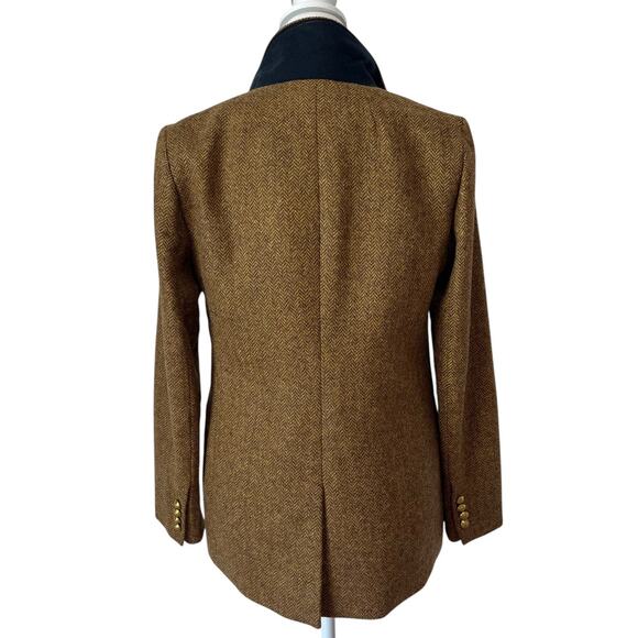 NWT J.Crew Bristol Double Breasted Blazer Jacket Herringbone Wool Brown Size 4 - Picture 11 of 12